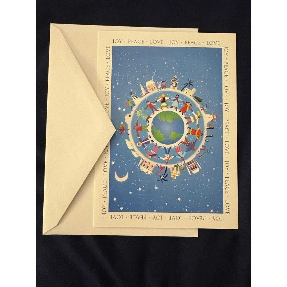 Seasons Greetings Card with White Envelope | Globe design | By Amnesty Intl